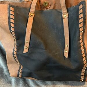 Brown and Black Tote Bag